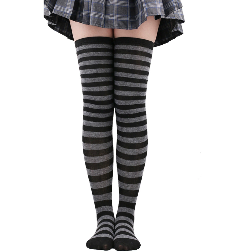 Knee-high Socks Japanese Style, Striped Cosplay & Halloween, Tube 50 cm, Polyester