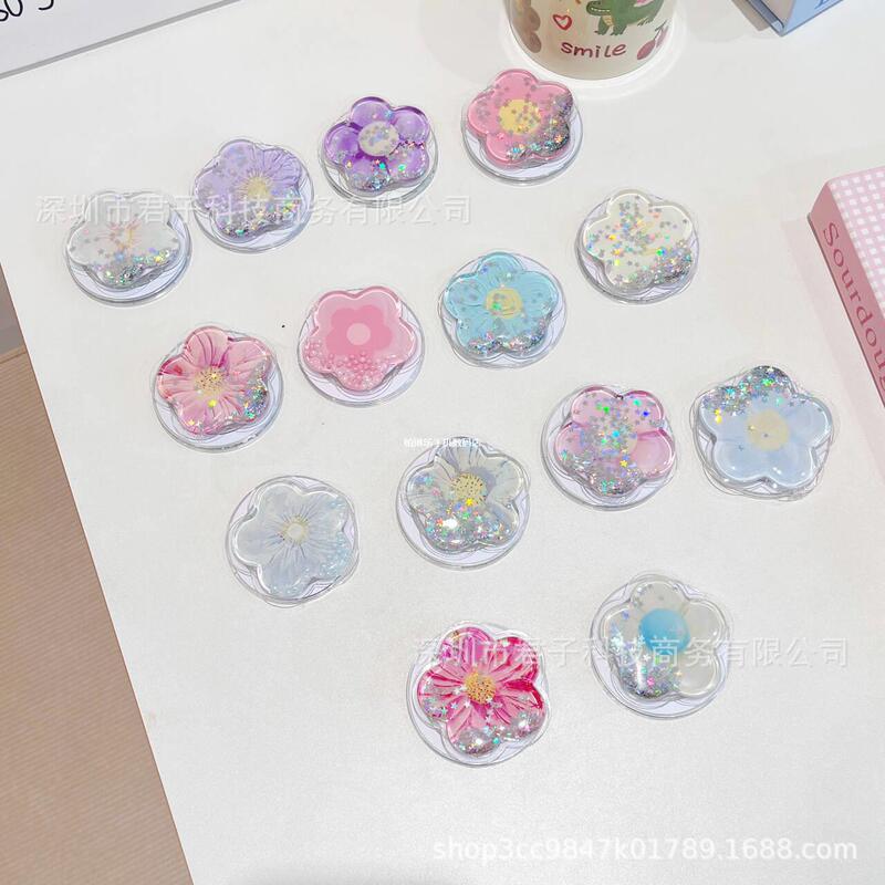 Han Feng Mobile Phone Magnetic Bracket New Cute Cartoon Women's Simple Ins Style Telescopic Back Sticker Flower Anti-fall quicksand Han Feng Mobile Phone Magnetic Bracket New Cute Cartoon Women's Simple Ins Style Telescopic Back Sticker Flower Anti-fall quicksand