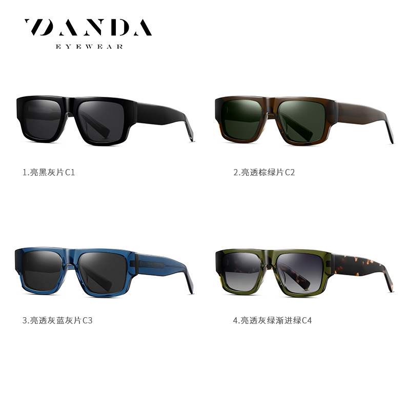 Nuevas gafas de sol polarizadas S32126 Gafas de sol de hombre con marco de hoja de moda Gafas de sol hechas a mano de acetato