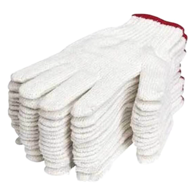 Перчатки по охране труда, хлопчатобумажная пряжа, строительная площадка, утолщенные, износостойкие и грязеотталкивающие, промышленные перчатки из отбеленной вязаной люцерновой нити для ремонта автомобилей