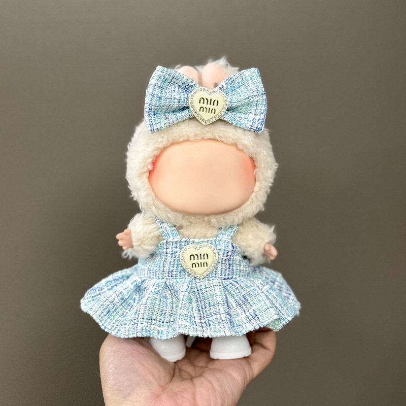 Ropa exclusiva para muñeco Labubu – prendas de peluche 17 cm, falda y traje para primera y segunda generación