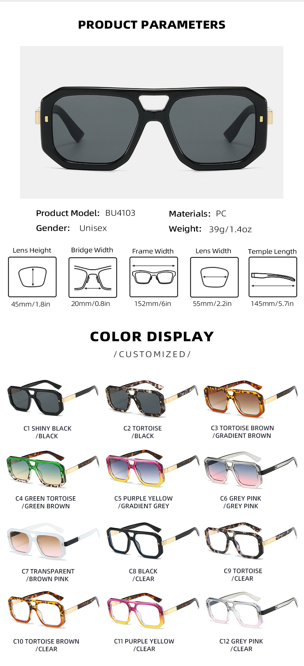 Streetwear Geometric Pc Polygon Full Frame Glasses display picture 3