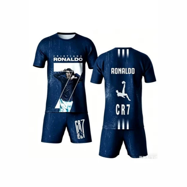 Football Star Cristiano Ronaldo Printed Jersey Set Breathable Quick-Drying Training Suit Set Football Star Cristiano Ronaldo Printed Jersey Set Breathable Quick-Drying Training Suit Set
