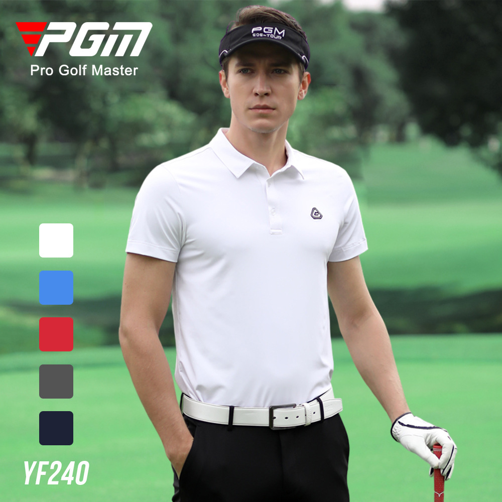 Áo thun nam ngắn tay thể thao golf vải thoáng khí — YF246 nam tay ngắn thoáng khí màu trắng xanh, YF237 nam sọc cổ tay ngắn màu đen, YF239 nam tay ngắn thoáng khí màu xanh nước biển, YF239 nam tay ngắn thoáng khí màu đỏ thẫm