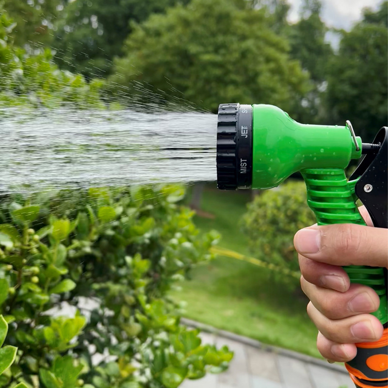 Apple Green 7 Función de riego de plástico pistola de agua pistola de jardín multiusos ducha telescópica tubería de agua de alta presión de agua image 3
