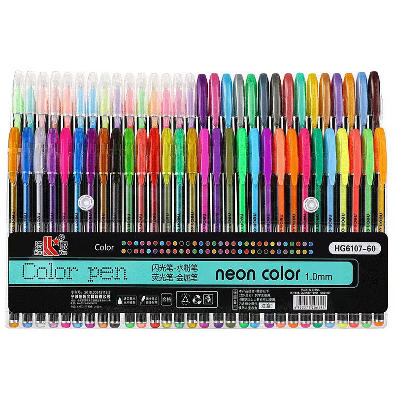 Color gel pluma 48 color resaltador Flash Pen traje estudiante diario pluma DIY graffiti color pluma de llenado en stock