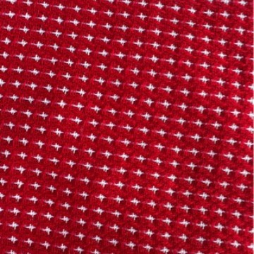 现货全涤晴纶开司米色织印花格子雪花布圣诞工艺品装饰玩具面料