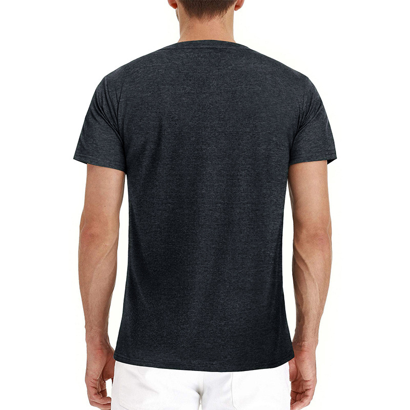Sommer Europäisches und Amerikanisches Herren-Kurzarm-T-Shirt, Herren-Bottom-Shirt, Rundhalsausschnitt, lässiges, vielseitiges Henley-Shirt_voghion.com