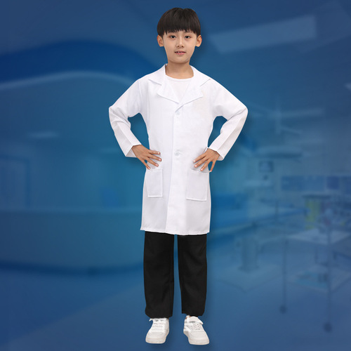 Children's Doctor Uniform White Coat Children's Scientific Experiment Costume Performance Children's Game Role Play Costume