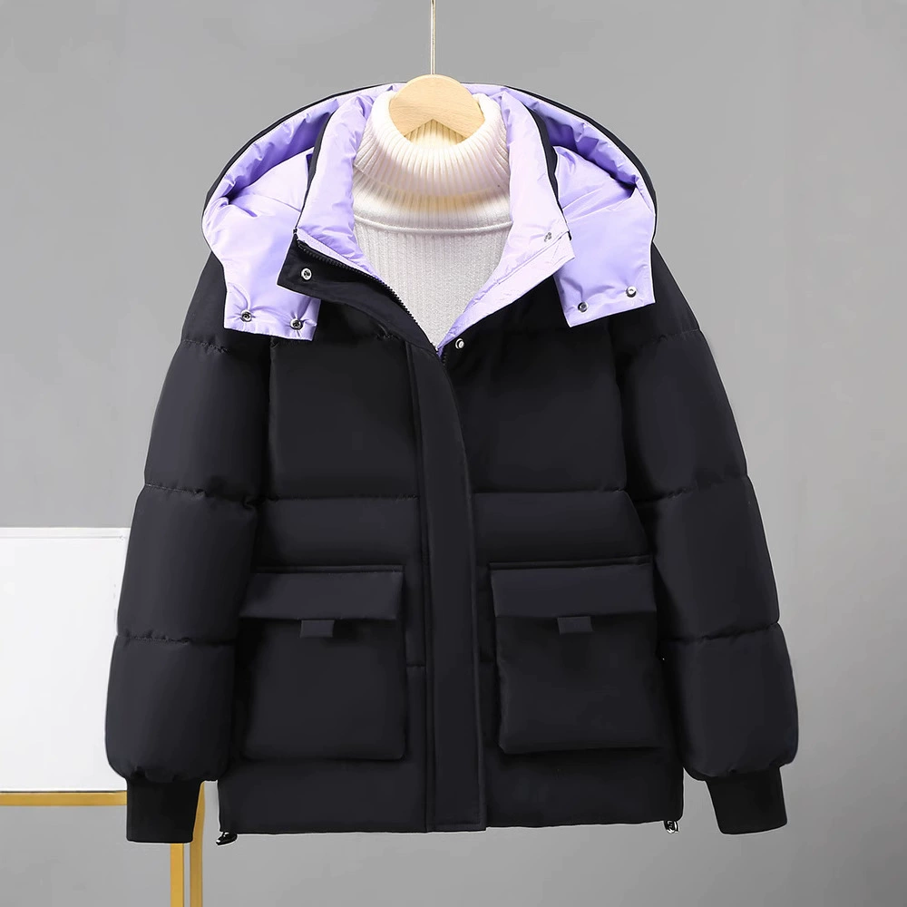 Короткий пуховик‑худи с капюшоном для подростков, лёгкий стёганый, S–XL, модель 2024