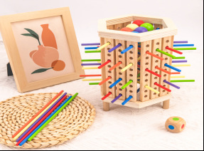 Montessori material didáctico, tubo de clasificación de colores, forma de niños, combinación cognitiva, madera maciza, juguetes de madera educativos para la iluminación de 3-6 años