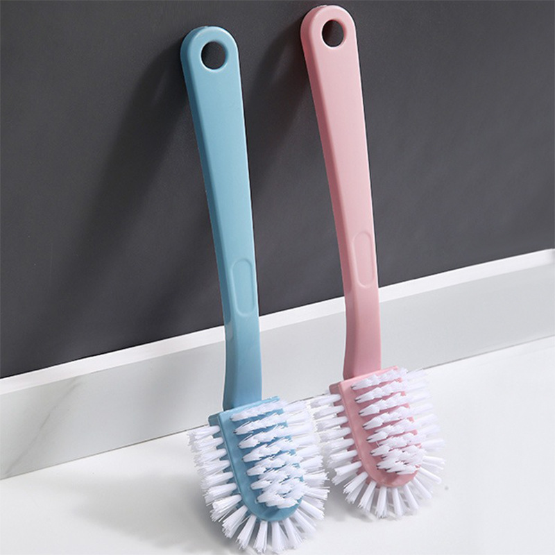 Multifunctional Five-sided Shoe Brush Hard Brush Plastic Washing Clothes Brush Shoes Household Long Handle Cleaning Brush Ring Shoe Washing Brush