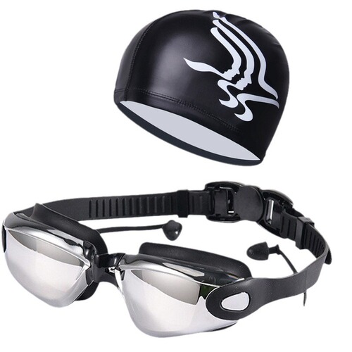 Swim Goggles Waterproof Anti-Fog High Definition Swim Goggles for Men and Women Adult Electroplated Swim Goggles Swim Cap Equipment Professional Diving Glasses