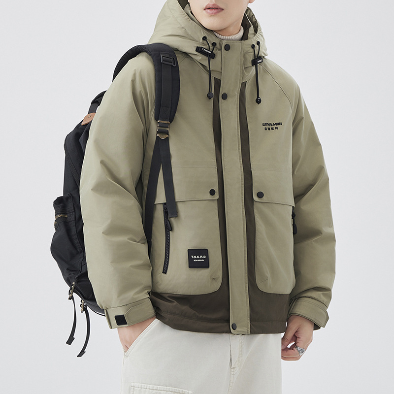 Men's velvet Japanese travel keep warm down jacket