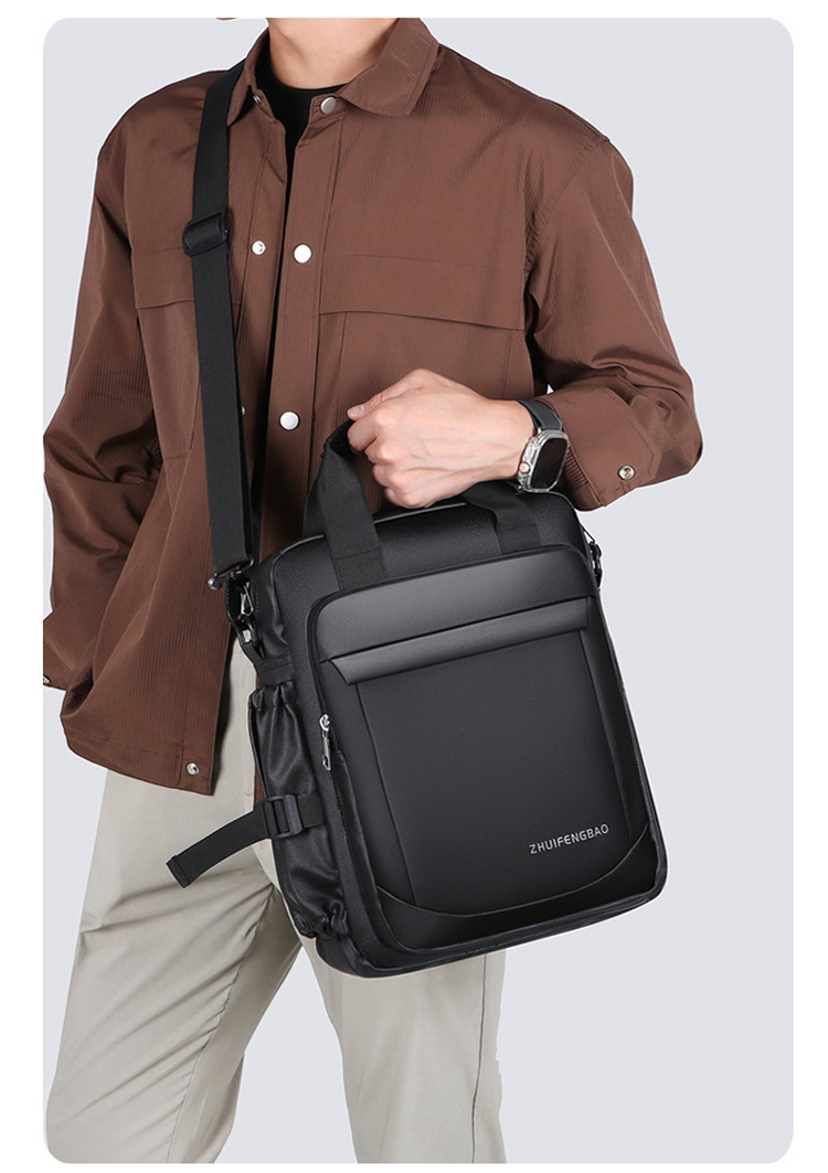 2025 Fashionable men's handbag, business casual single-shoulder bag, Oxford fabric crossbody, large capacity multi-functional briefcase undefined