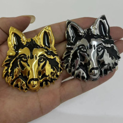 狼の頭の3dの立体の狼の頭の金属の車は標識の立体の車の標識の高級な個性の車を貼って純粋な後尾の箱を貼って貼ります。