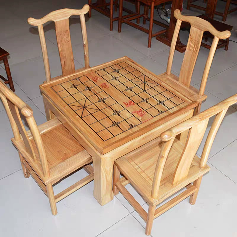 Шахматный стол для домашнего использования из цельного дерева, старинный шахматный стол из северного старого вяза, двусторонний многофункциональный шахматный и карточный стол Go.