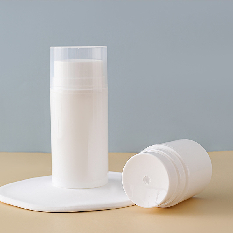 30ml50ml到100ml圆柱按压面霜分装瓶 PP翻盖乳液真空膏霜瓶密封罐