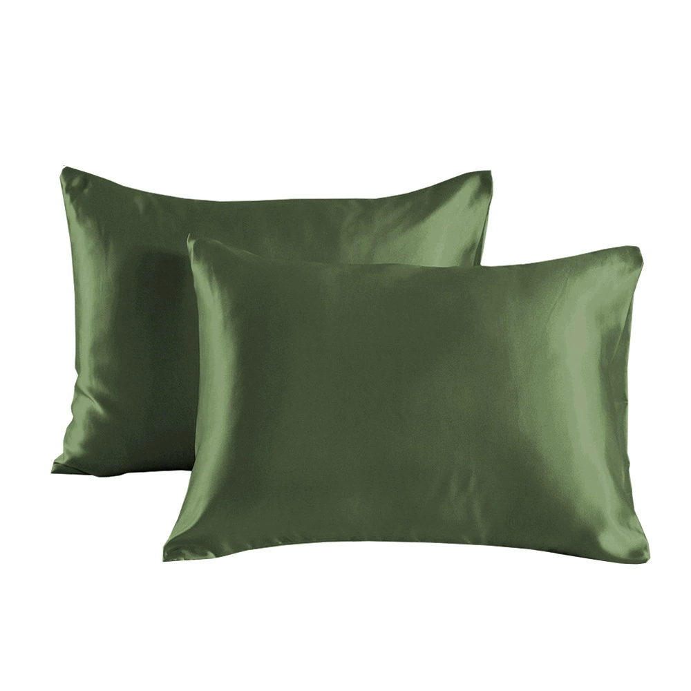 Silk-Feel Double-Sided Pillowcase, Simulated Satin, Multiple Sizes (43×63–51×137 cm), Customizable