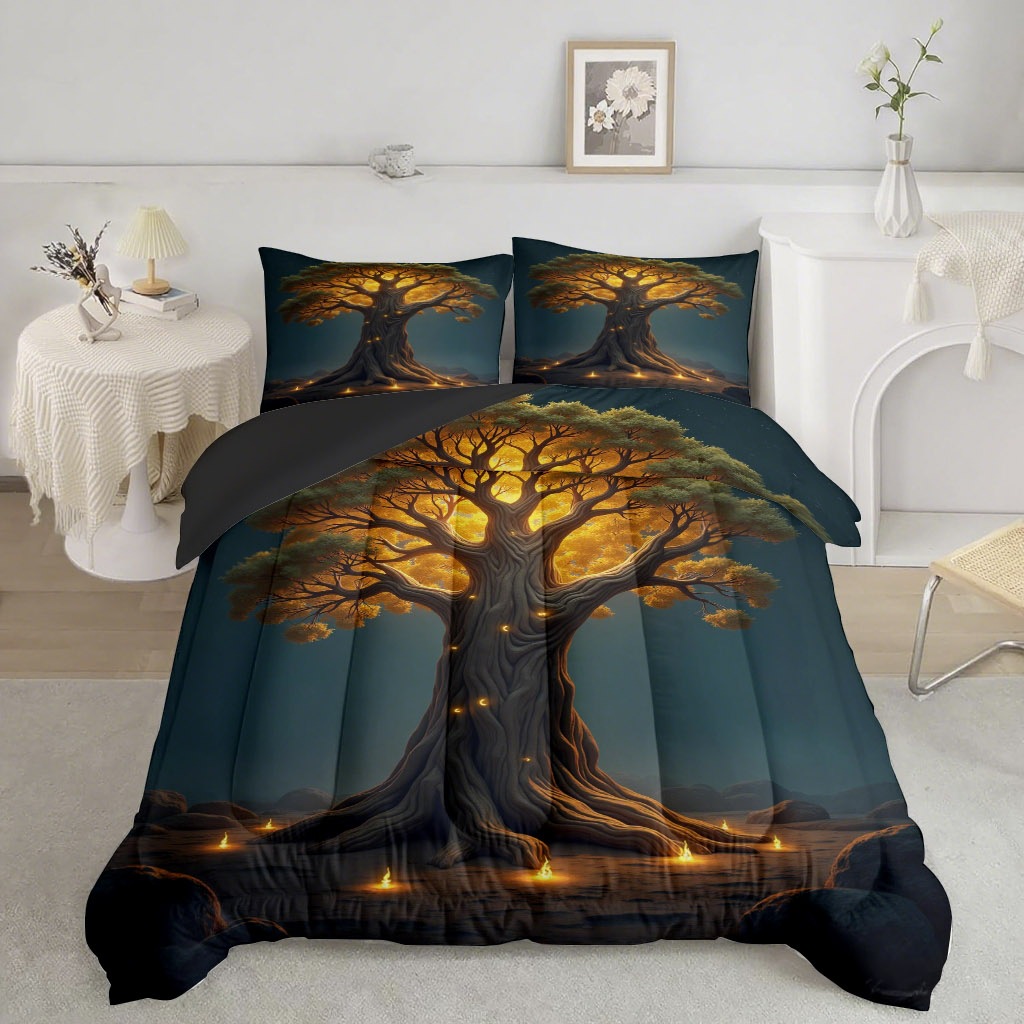 TEMU / JIT Amazon árbol de la vida impresión digital 3D 180gms colcha colcha con colcha de cama