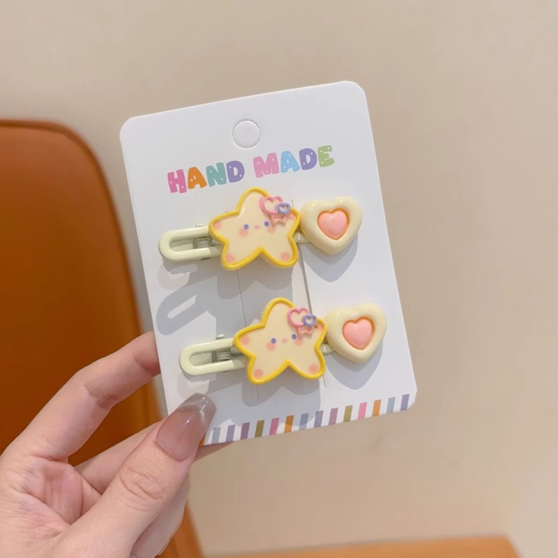 Niños lindos clips de cabello suave estrella de dibujos animados clips de pestañas niñas dulces no dañan el cabello lateral clip de cabello rotos boca de pato