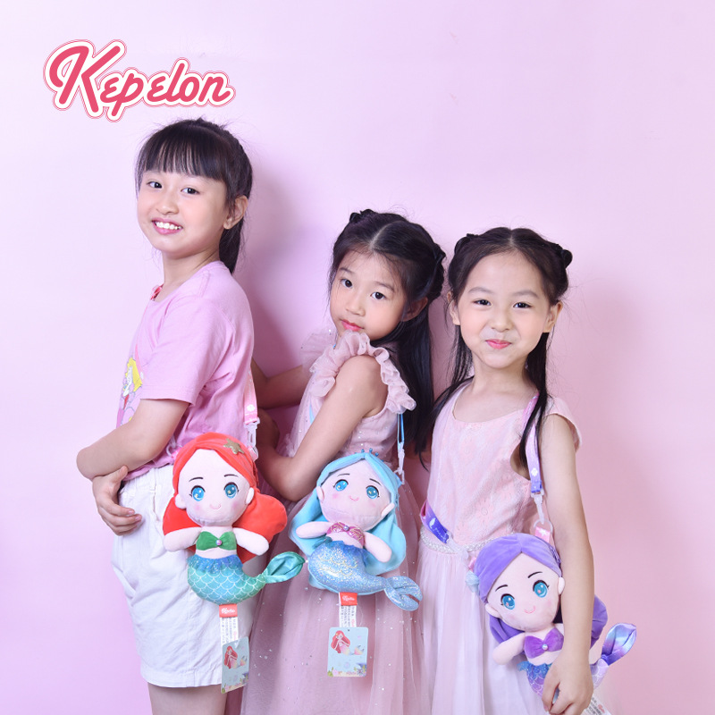 Kaipelon Mermaid Princess Girls Children's Shoulder Bag Plush Toy Cute Fashion Small Bag Girls Shoulder Bag