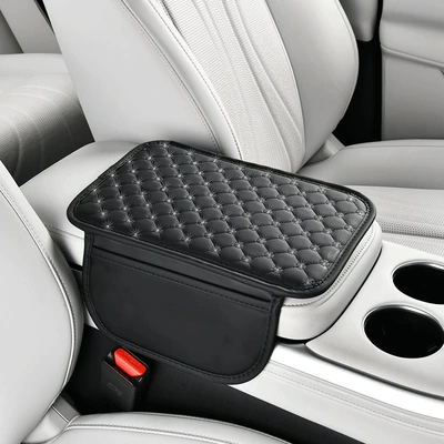 Cross-Border New Model Car Thin Upgraded Armrest Box Protective Cover Storage Pocket Starry Sky Central Height-Increasing Armrest Box Pad (Armrest box pad) - gypsophila-thin-style-black