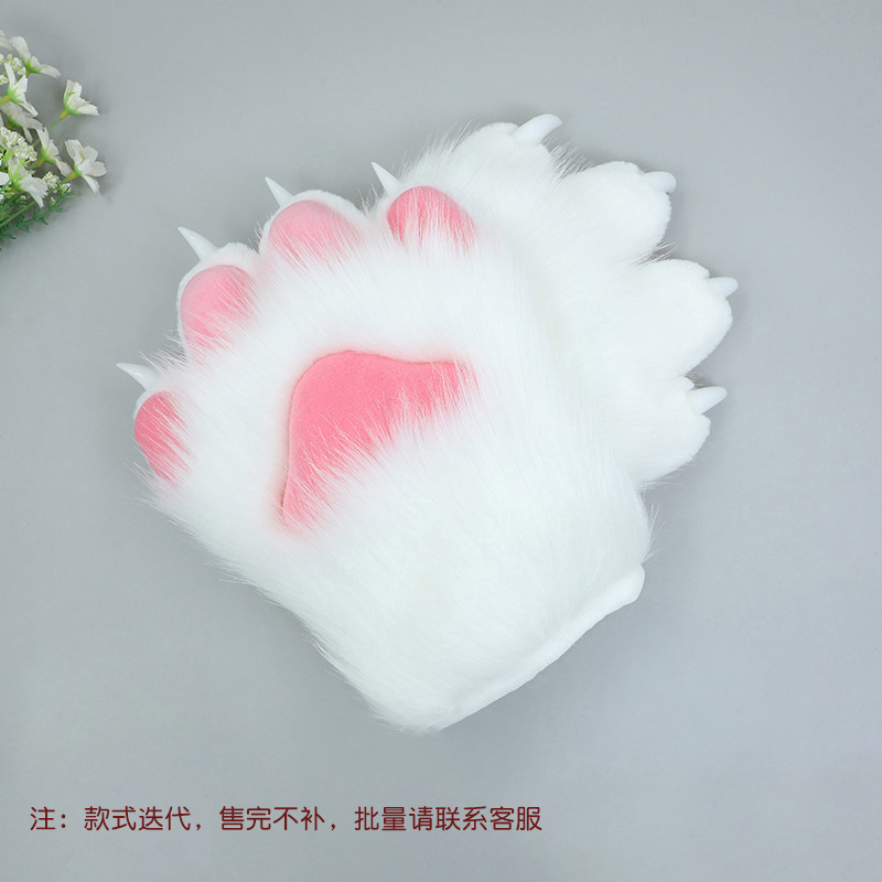 Accesorios de ropa de rol hechos a mano de una pieza fursuit accesorios de bestia felpa uñas animales guantes de garra
