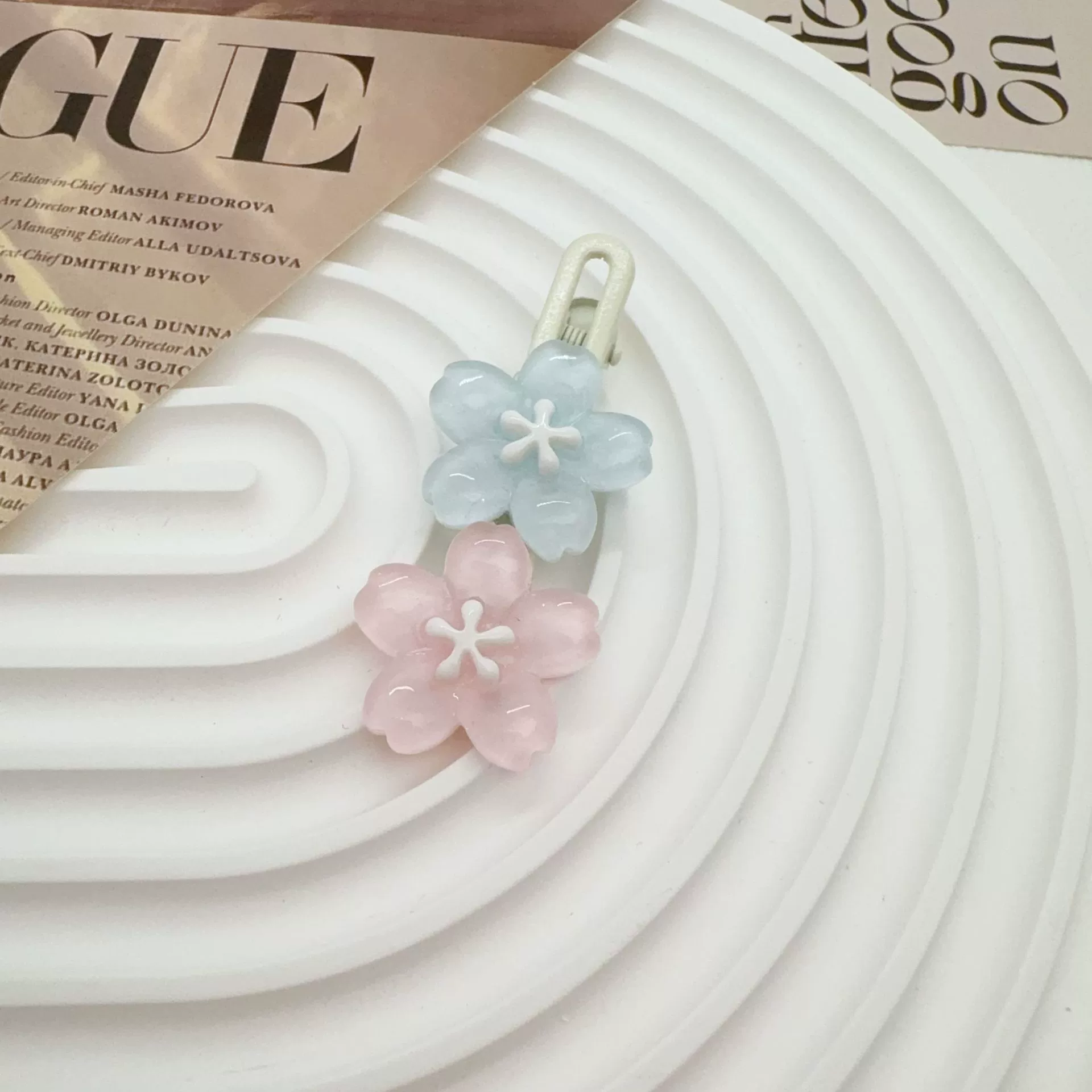 Заколка для волос Jelly Cherry Blossom, смоляная боковая клипса, 6 см, пастельные цвета
