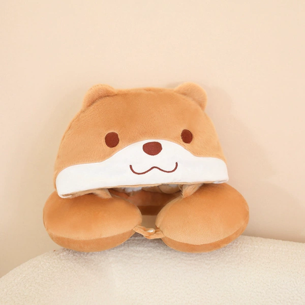 Neck pillow with hood