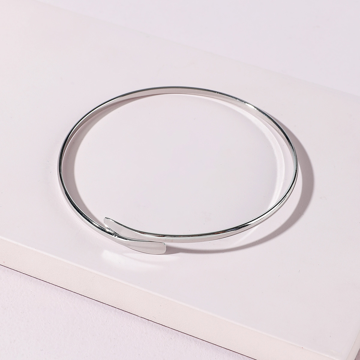 Simple Smooth Open Iron Bracelet display picture 1