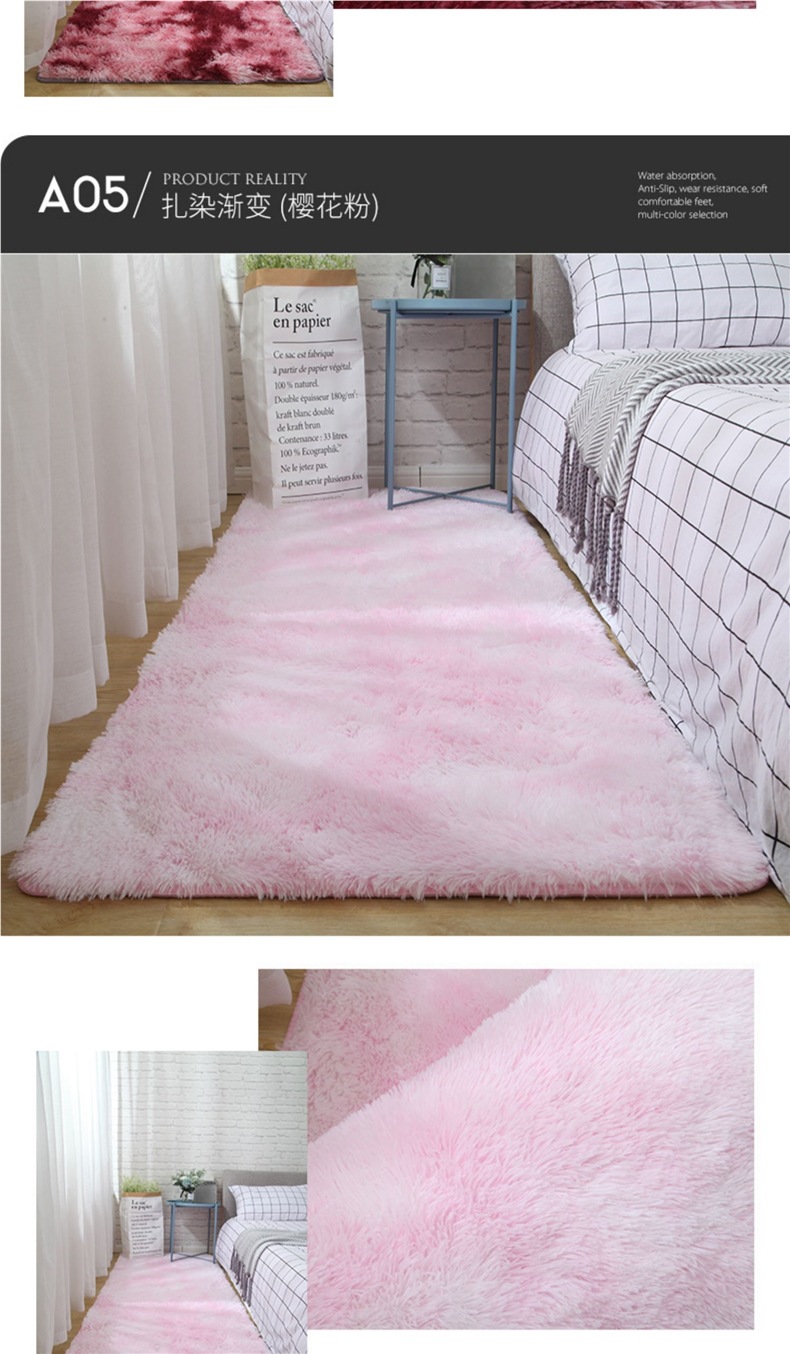 Scandinavian Ins Style Girls' Room Carpet Bedroom Full of Cute Popular Same Style Bedside Plush Blanket Floor Mat