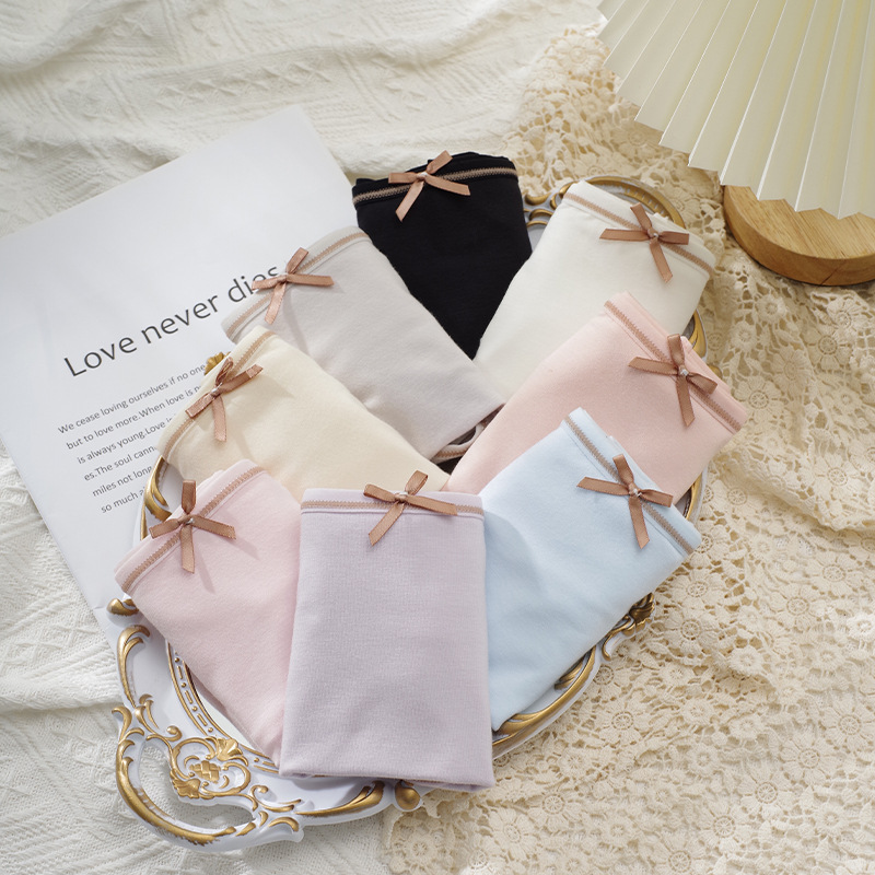 Fábrica al por mayor ropa interior de mujer ropa interior de algodón de mujer simple mariposa impresa algodón de cintura media ropa interior de algodón de mujer