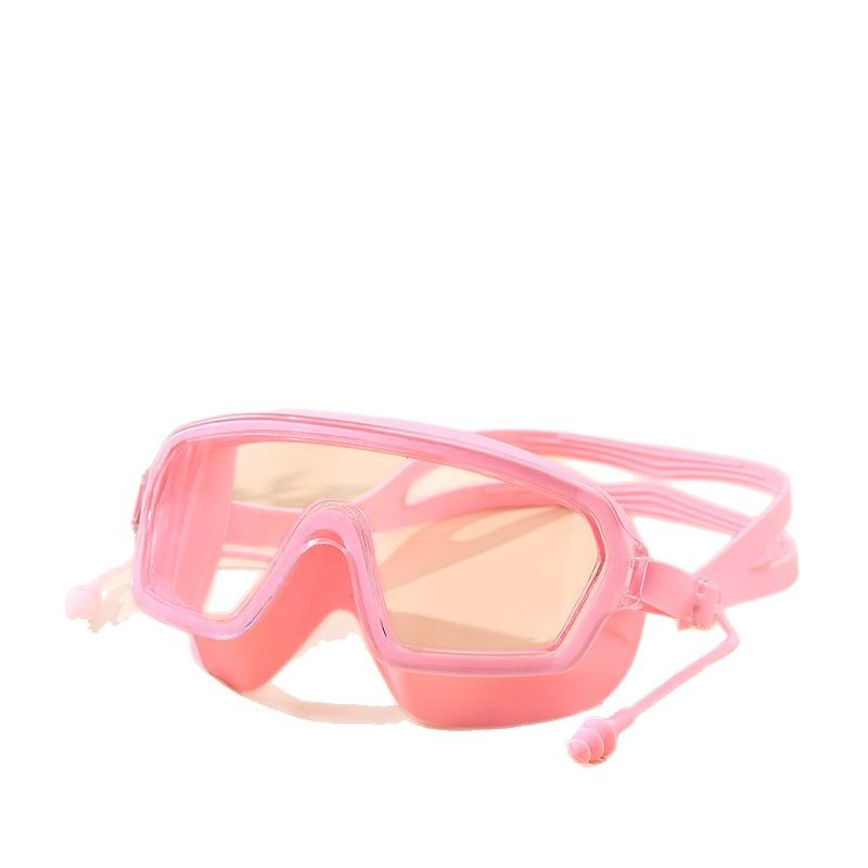Gafas de Natación de Marco Grande para Adultos de PC, Impermeable y Antivaho, Con Tapones para los Oídos