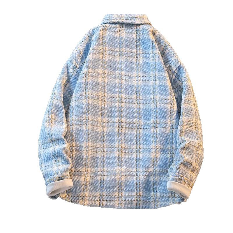 Cola de golondrina retro pequeña fragancia otoño nuevo estilo chaqueta de los hombres diseño tejido todo-fósforo pareja camisa chaqueta top