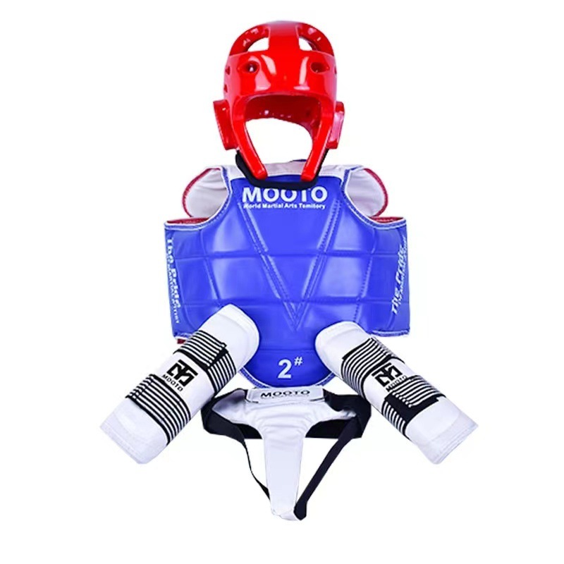 Equipo de protección de taekwondo conjunto completo equipo de combate real para niños tipo de competencia traje de entrenamiento Protección corporal casco máscara conjunto de cinco u ocho piezas