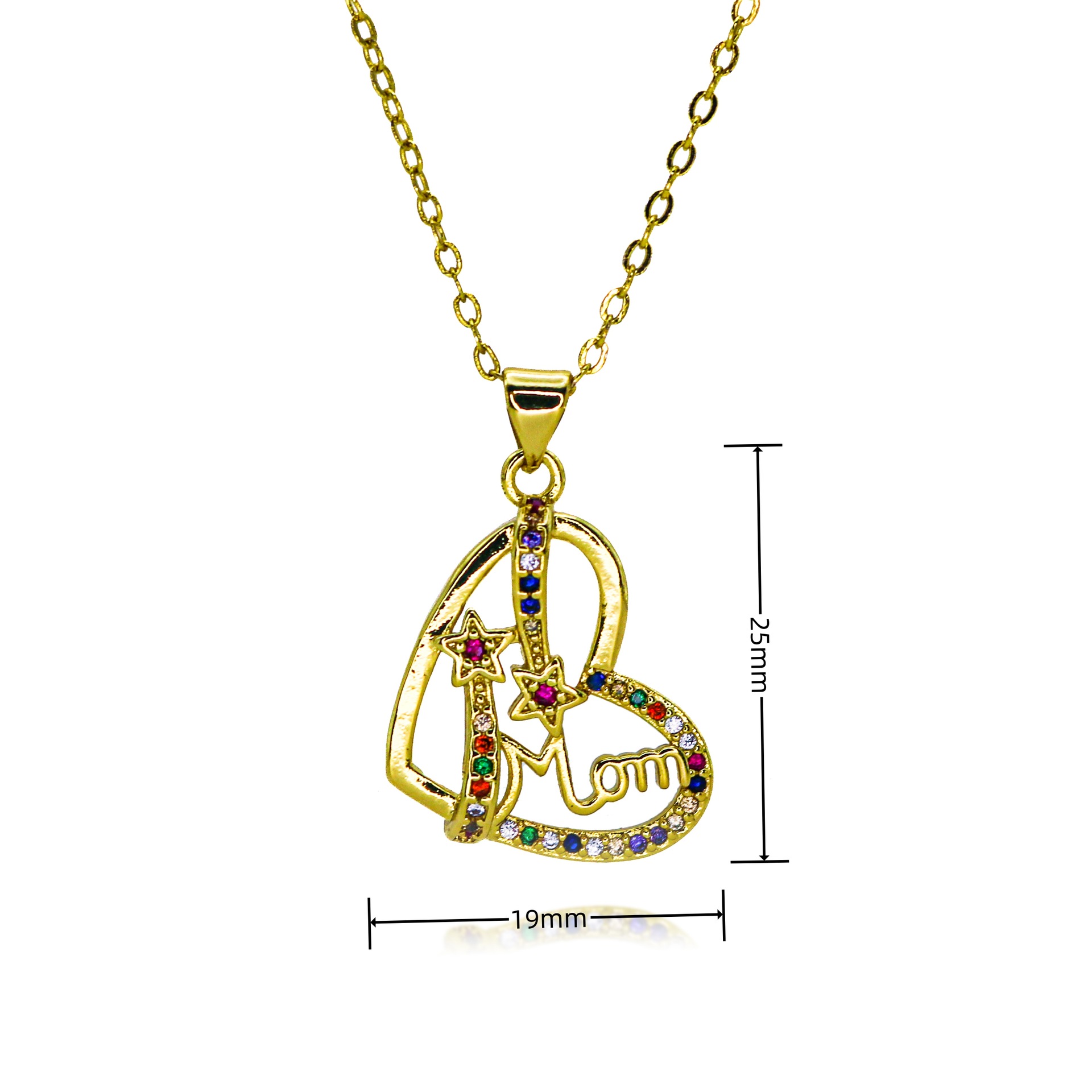 Copper Material Wholesale Jewelry Simple Style Classic Style Letter Heart Shape Copper Pendant Necklace Cable Chain