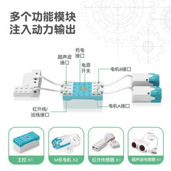 scratch少兒編程機器人教育STEAM智能傳感器機械兼容樂高教具積木