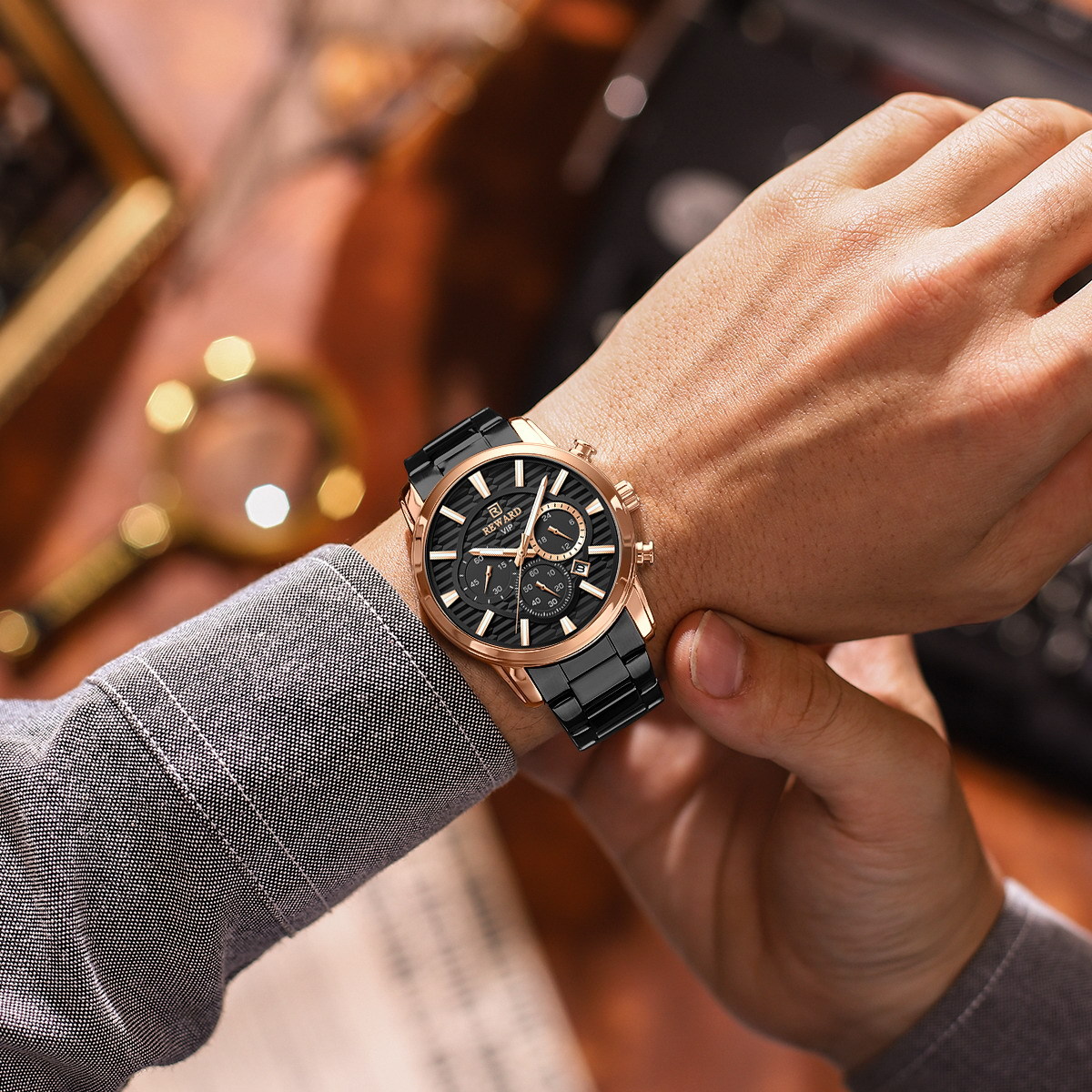 Nouvelle montre récompense nouvelle montre de sport multifonctionnelle bracelet de montre en acier inoxydable pour hommes montre étanche horloge lumineuse 24 heures_voghion.com