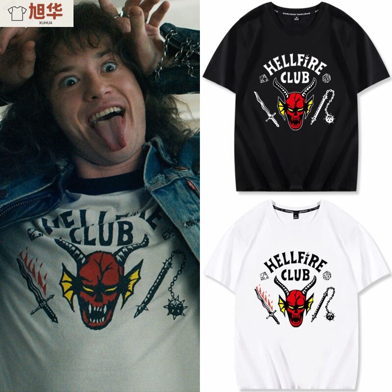 Strange Story stranger things Hellfire Club Surrounding the Same Short-sleeved T-shirt Clothes T-shirt Fashion