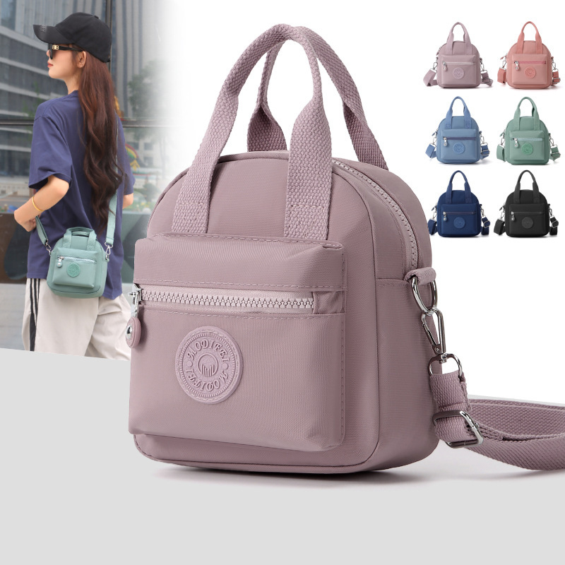 Small Bag Women's 2024 New Fashionable Korean Style Casual Simple Western Style Shoulder Crossbody Bag Nylon Cloth Portable Small Square Bag