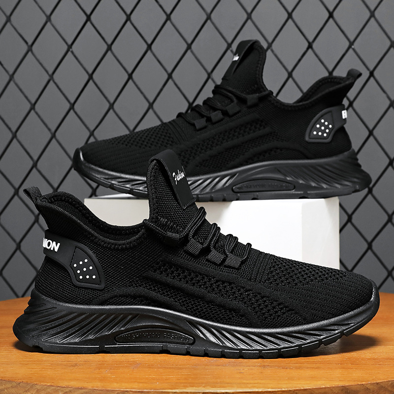 Zapatos de verano para hombres nuevos zapatos para correr de todo fósforo de color sólido zapatos para hombres transfronterizos zapatos deportivos casuales de pies transpirables y sin olor