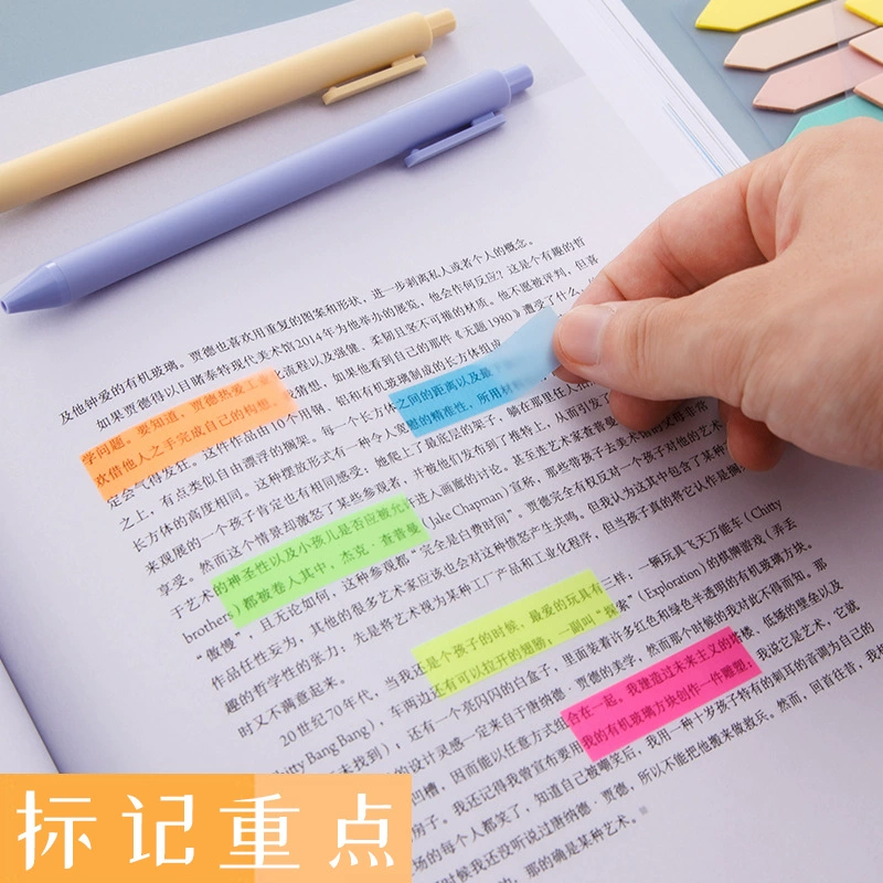 Набор флуоресцентных наклеек Xiami PET для Post-its, цветовой индекс ярлыков, пометки и заметки для учащихся