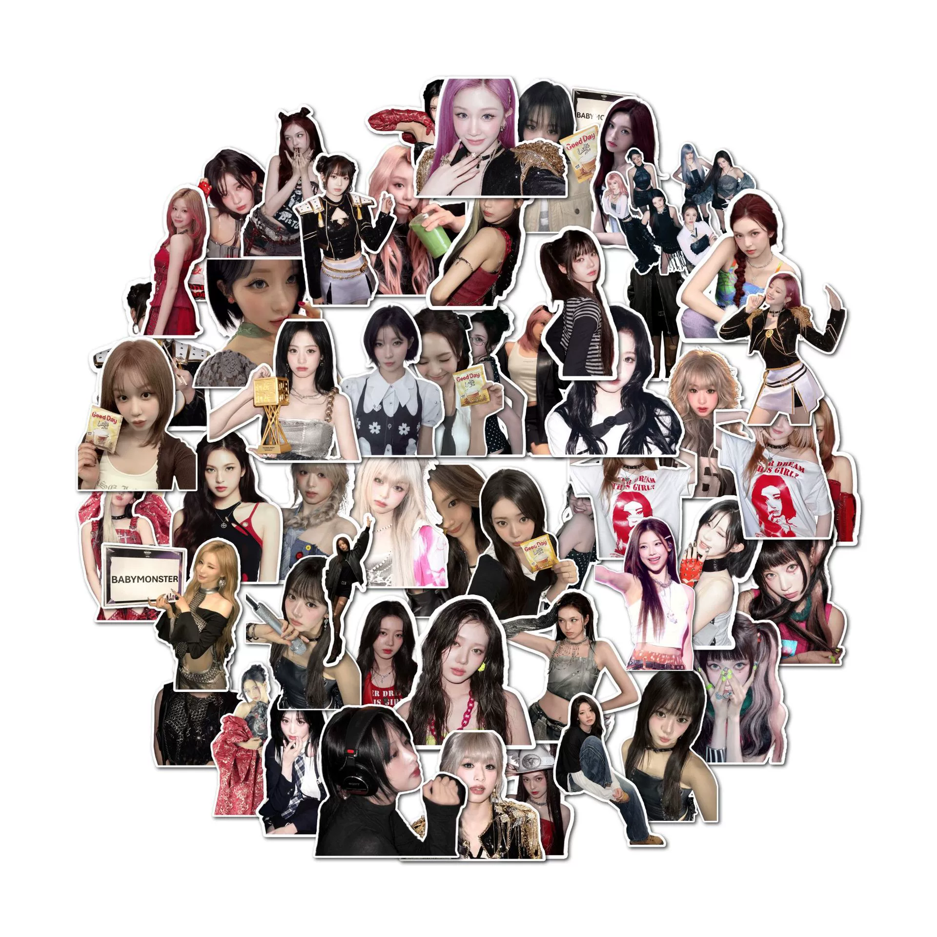 Набор стикеров k-pop, медная бумага 55 шт (3–6 см), водостойкое УФ-покрытие, коллекционный набор