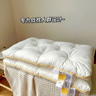 Cotton Positioning Shaped Pillow Cotton Low Pillow Core Student Neck Protection Pillow Cervical Spine Pillow Cotton Silk Skin-Friendly Single Pillow