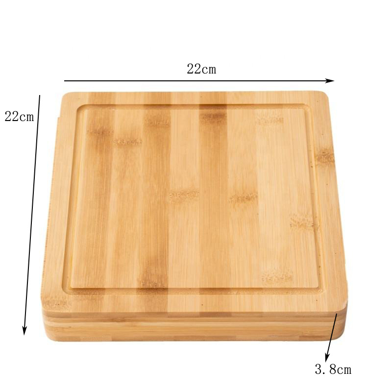 Tabla de corte de bambú creativa multifuncional tabla de queso fiesta snack jamón bandeja con cuchillo y tenedor tabla de bambú