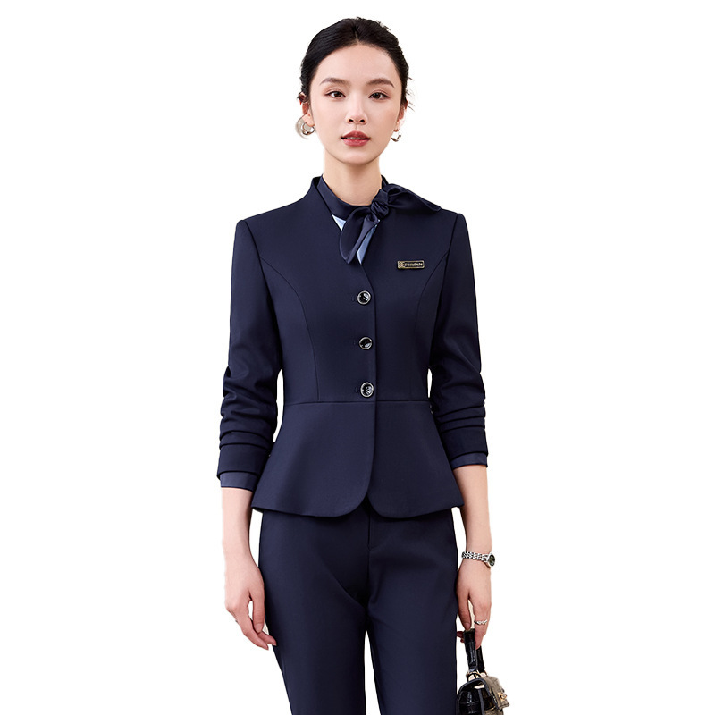 灰色西装套装女2025新款春秋高级感职业装正装酒店前台经理工作服|undefined