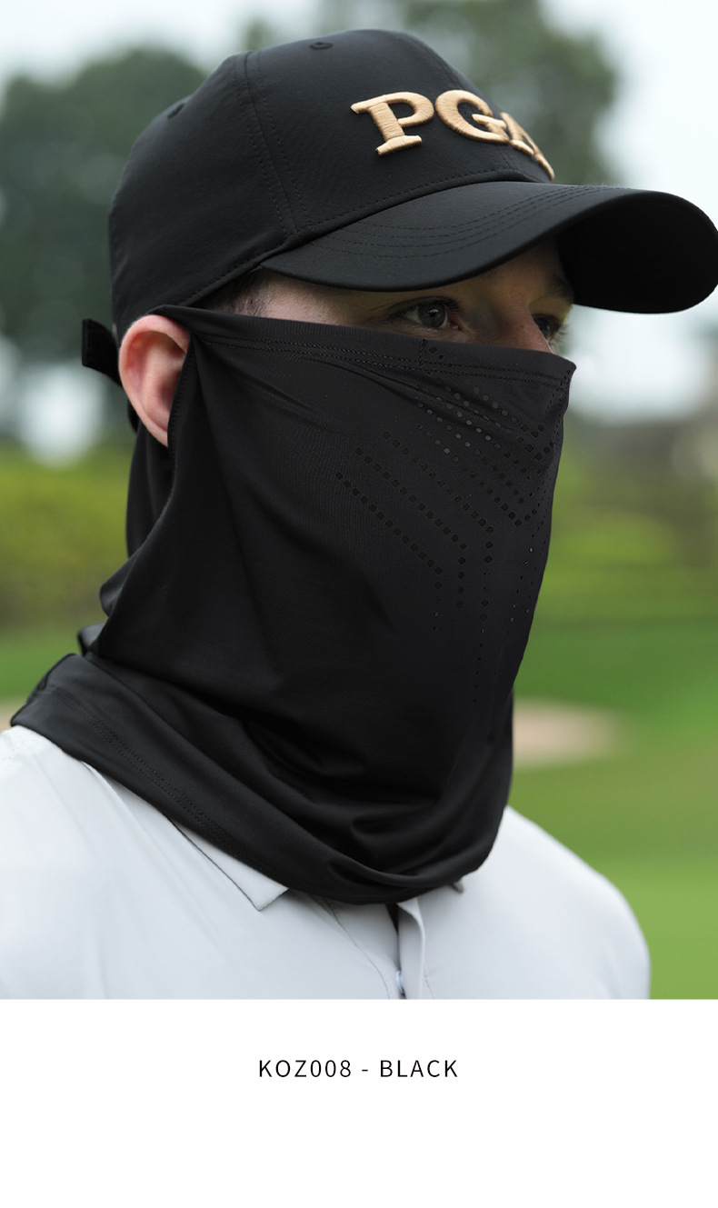 Mặt nạ chống nắng golf PGM nam thoáng khí chất liệu lụa băng mát lạnh — Koz008-trắng [Dây băng/UPF50 +/Thanh mũi mềm] chi tiết 10