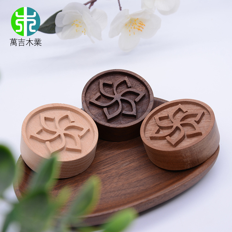 莲花精油扩香木扩香石香薰室内汽车内衣柜木摆件木质木艺实木榉木