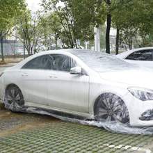 一次性车衣防晒隔水雨塑料透明车罩汽车防尘套通用简易喷漆防护罩
